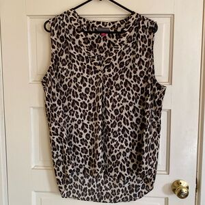 Vince Camuto Sleeveless Leopard Blouse